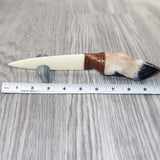 Deer Foot Handle Bone Blade Ornamental Knife #1664    Mountain Man Knife