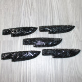 5 Obsidian Ornamental Knife Blades  #2664    Mountain Man Knife