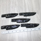 5 Obsidian Ornamental Knife Blades  #2664    Mountain Man Knife