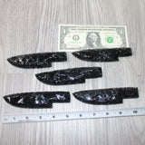 5 Obsidian Ornamental Knife Blades  #2664    Mountain Man Knife