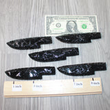 5 Obsidian Ornamental Knife Blades  #2664    Mountain Man Knife