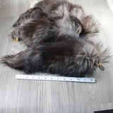 5 Silver Fox Tail Keyrings #2446  Taxidermy Keychain Tassel Bag Tag