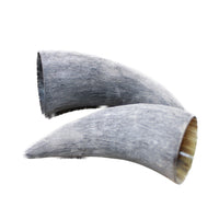 2 Raw Unfinished Cow Horn Tips #1446 Natural Colored