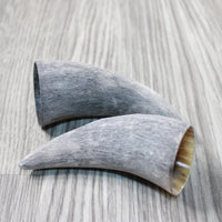 2 Raw Unfinished Cow Horn Tips #1446 Natural Colored
