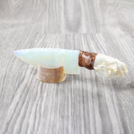 Mink Skull Handle Opalite Blade Ornamental Knife #7955     Mountain Man Knife