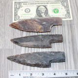 3 Stone Ornamental Knife Blades  #5764   Mountain Man Knife