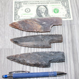3 Stone Ornamental Knife Blades  #5764   Mountain Man Knife