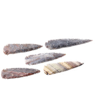 5 Stone Ornamental Spearheads  #6055     Arrowhead