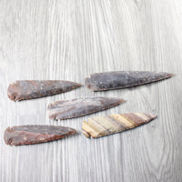 5 Stone Ornamental Spearheads  #6055     Arrowhead