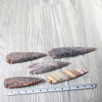 5 Stone Ornamental Spearheads  #6055     Arrowhead