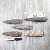 5 Stone Ornamental Spearheads  #6055     Arrowhead