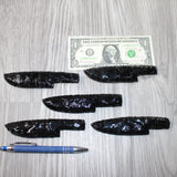 5 Obsidian Ornamental Knife Blades  #9764    Mountain Man Knife