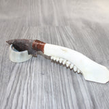 Deer Jaw Handle Stone Blade Ornamental Knife #0764    Mountain Man Knife