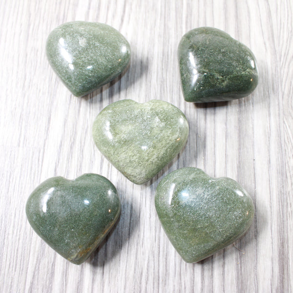 5 Aventurine Hearts Combined Weight of  540 Grams  #6055    Gemstone Hearts