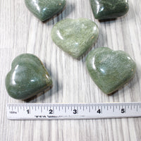 5 Aventurine Hearts Combined Weight of  540 Grams  #6055    Gemstone Hearts