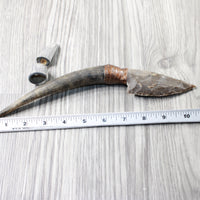 Impala Horn Handle Stone Blade Ornamental Knife #2255    Mountain Man Knife