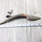 Impala Horn Handle Stone Blade Ornamental Knife #2255    Mountain Man Knife