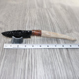 Axis Deer Antler Handle Obsidian Blade Ornamental Knife #9764  Mountain Man Knife
