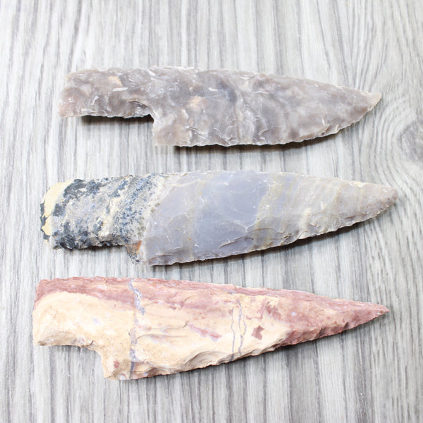3 Stone Ornamental Knife Blades  #6255   Mountain Man Knife