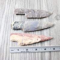 3 Stone Ornamental Knife Blades  #6255   Mountain Man Knife