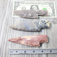3 Stone Ornamental Knife Blades  #6255   Mountain Man Knife