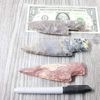 3 Stone Ornamental Knife Blades  #6255   Mountain Man Knife