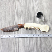 Deer Jaw Handle Stone Blade Ornamental Knife #8255    Mountain Man Knife