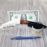 Coyote Jaw Handle Obsidian Blade Ornamental Knife #1864  Mountain Man Knife