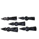 5 Obsidian Ornamental Tomahawk Heads  #9864    Axe Hatchet Ax