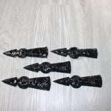 5 Obsidian Ornamental Tomahawk Heads  #9864    Axe Hatchet Ax
