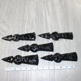 5 Obsidian Ornamental Tomahawk Heads  #9864    Axe Hatchet Ax