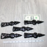 5 Obsidian Ornamental Tomahawk Heads  #9864    Axe Hatchet Ax