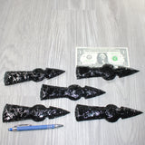 5 Obsidian Ornamental Tomahawk Heads  #9864    Axe Hatchet Ax