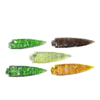 5 Glass Ornamental Spearheads  #6814  Arrowhead