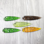 5 Glass Ornamental Spearheads  #6814  Arrowhead