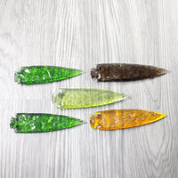 5 Glass Ornamental Spearheads  #6814  Arrowhead