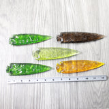 5 Glass Ornamental Spearheads  #6814  Arrowhead