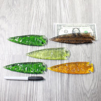 5 Glass Ornamental Spearheads  #6814  Arrowhead
