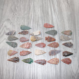 25 Large Stone Ornamental Arrowheads  #5864     Agate Jasper Arrowheads
