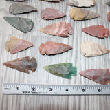 25 Large Stone Ornamental Arrowheads  #5864     Agate Jasper Arrowheads