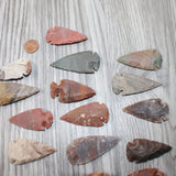 25 Large Stone Ornamental Arrowheads  #5864     Agate Jasper Arrowheads