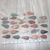 25 Large Stone Ornamental Arrowheads  #5864     Agate Jasper Arrowheads