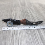 Goat Horn Handle Obsidian Blade Ornamental Knife #6964  Mountain Man Knife