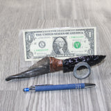 Goat Horn Handle Obsidian Blade Ornamental Knife #6964  Mountain Man Knife