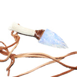 Antler Handle Opalite Blade Knife Necklace  #6964  Mountain Man Necklace