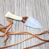 Antler Handle Opalite Blade Knife Necklace  #6964  Mountain Man Necklace