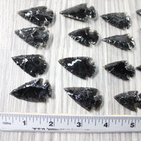 25 Small Obsidian Ornamental Arrowheads  # 3355   Spearhead