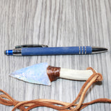 Antler Handle Opalite Blade Knife Necklace  #6964  Mountain Man Necklace