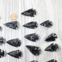 25 Small Obsidian Ornamental Arrowheads  # 3355   Spearhead