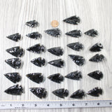 25 Small Obsidian Ornamental Arrowheads  # 3355   Spearhead